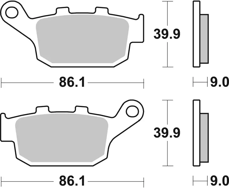 SBS Bromsklossats Sintered Bak 881LS - MC Bromsbelägg - 23-881LS - 1