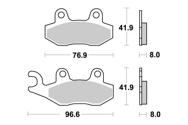 Sbs Bromsklossats Sintered bak - MC Bromsbelägg - 23-611LS - 1