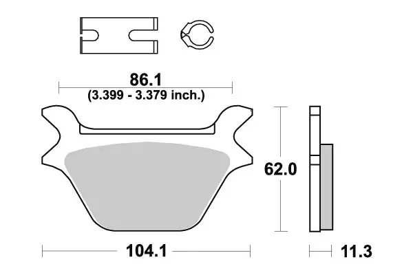 Sbs Bromsklossats Sintered bak - MC Bromsbelägg - 23-669LS - 1