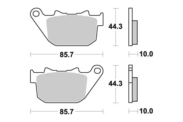 Sbs Bromsklossats Sintered bak - MC Bromsbelägg - 23-808LS - 1