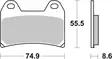 SBS Bromsklossats Racing Sintered 706RST - MC Bromsbelägg - 23-706RST - 2