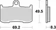 SBS Bromsklossats Racing Sintered 782RST - MC Bromsbelägg - 23-782RST - 2
