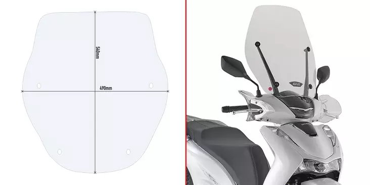 GIVI SPOILER HONDA SH 125-150 2020 - MC Vindrutor - 323-D1181ST - 1