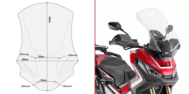 GIVI SPOILER HONDA X-ADV (2017) - MC Vindrutor - 323-D1156ST - 1