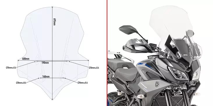 GIVI SPOILER YAMAHA TRACER - MC Vindrutor - 323-2139DT - 1