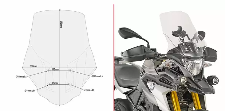 Givi Vindruta 47x37cm G310GS 17- - MC Vindrutor - 323-D5126ST - 1