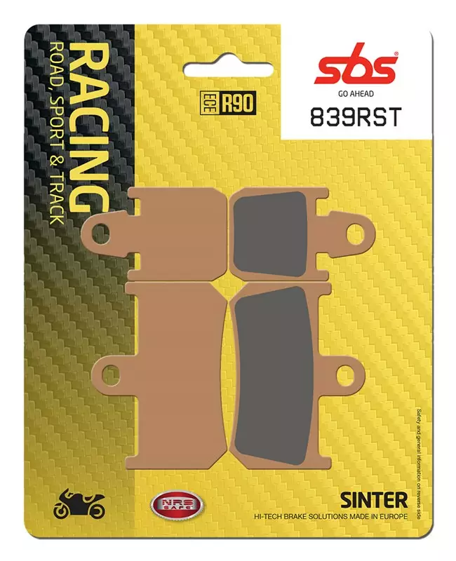 SBS Bromsklossats Racing Sintered 839RST - MC Bromsbelägg - 23-839RST - 1