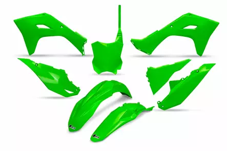 UFO Plastic kit 5-parts Neon-Green KX250F 25-.. KX450F 24-.. - Motocross plastsats - 650-K231-AFLU - 1