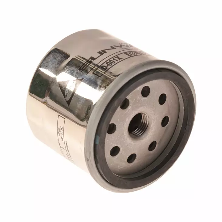 Sunwa oljefilter D-001X: Harley-Davidson krom - MC Oljefilter - 204-HF172C-D-001X - 1